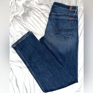 7 For All Mankind Blue Slim Straight Men's Jeans